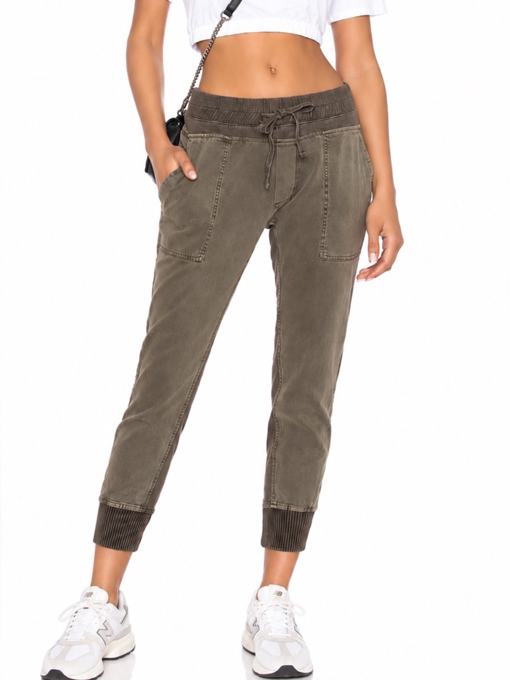 JAMES PERSE Contrast Army Green Pigment Jogger Sweatpants Size 1 XS/S
